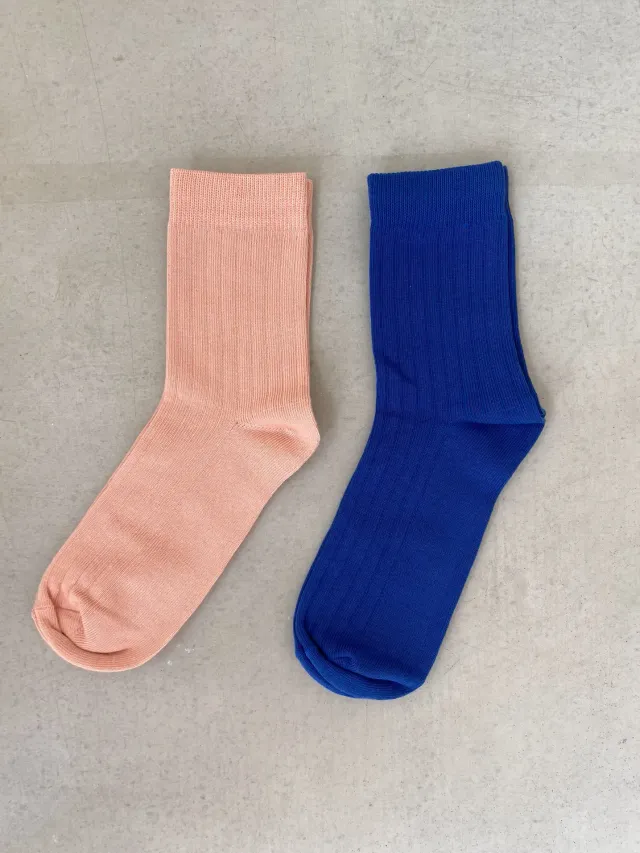 Jutelaune Canale Make it a Set sokken rosé blauw 2 paar bio-katoen