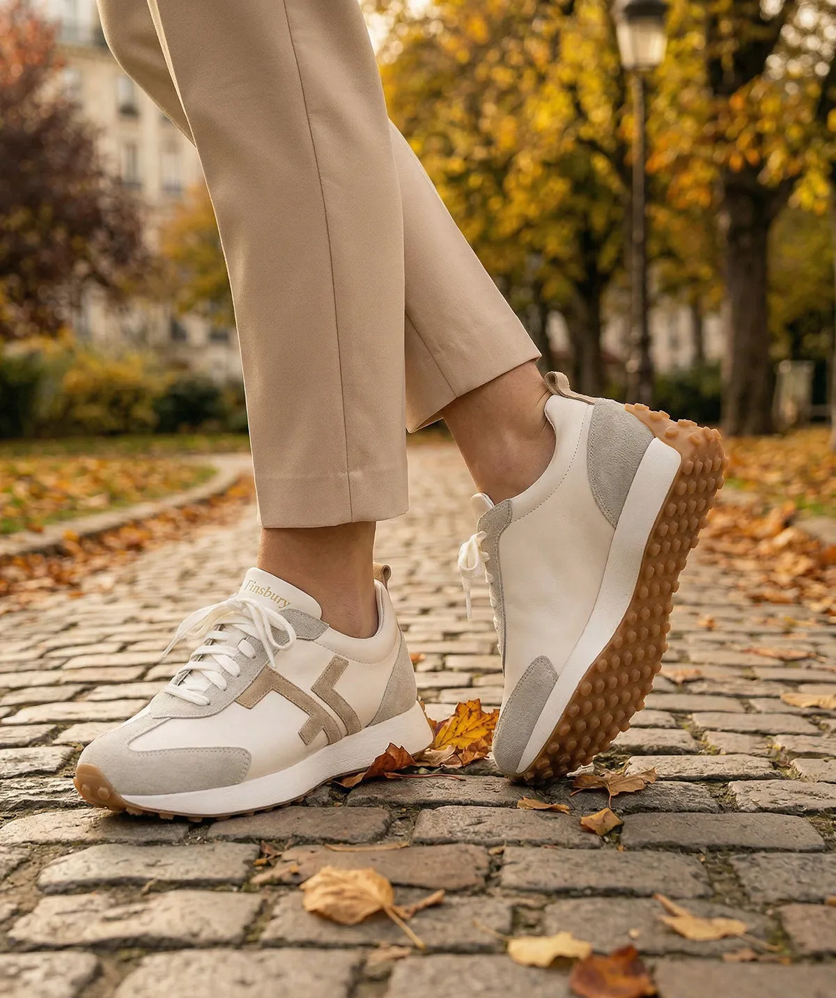 Finsbury Kate sneakers beige leer dames