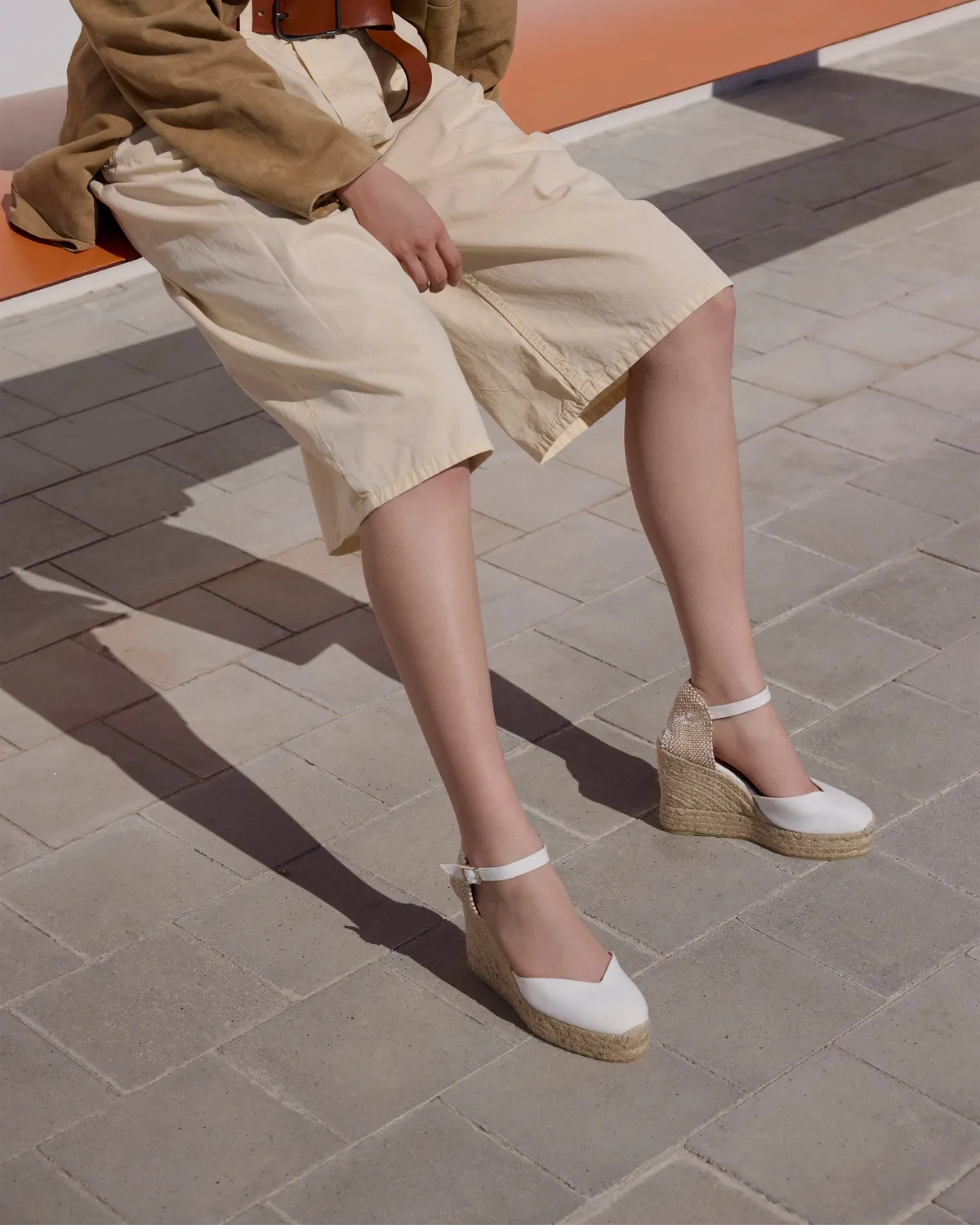 Castaner Chiarita/8ED/001 espadrilles wit vetersluiting