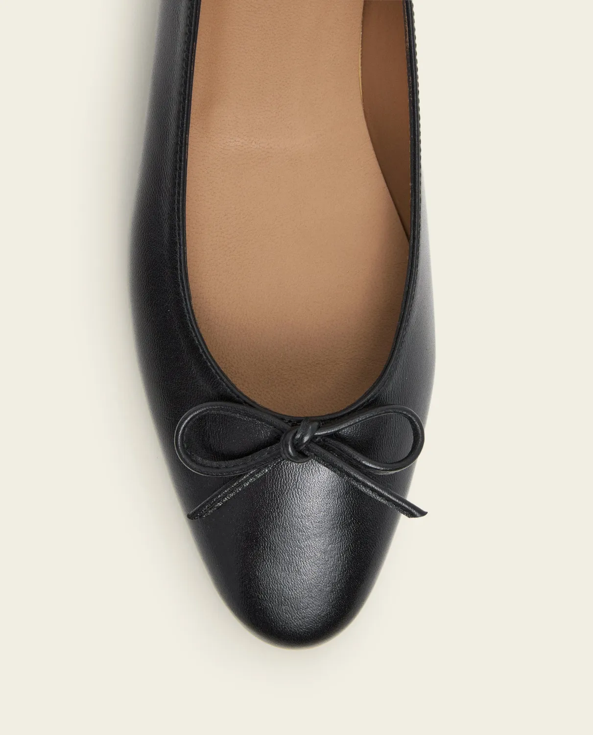 Flattered Bodil leren ballerina zwart met strik