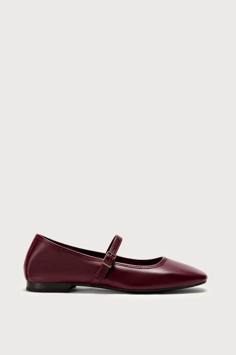 Bryan Stepwise Nicolle ballerina's bordeaux leer gesp