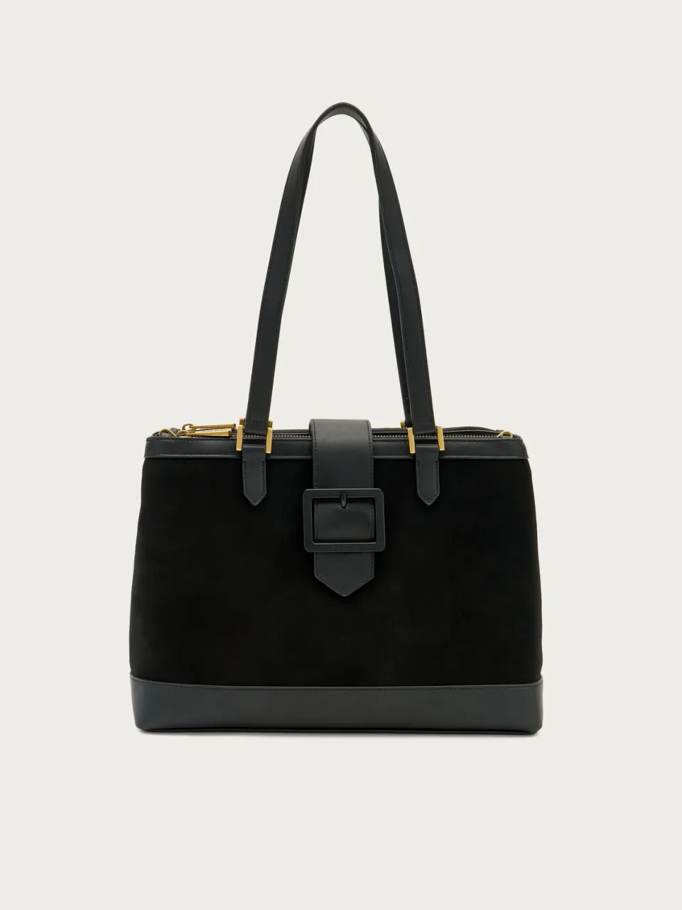 Frau grote zwarte suède shopper tas large
