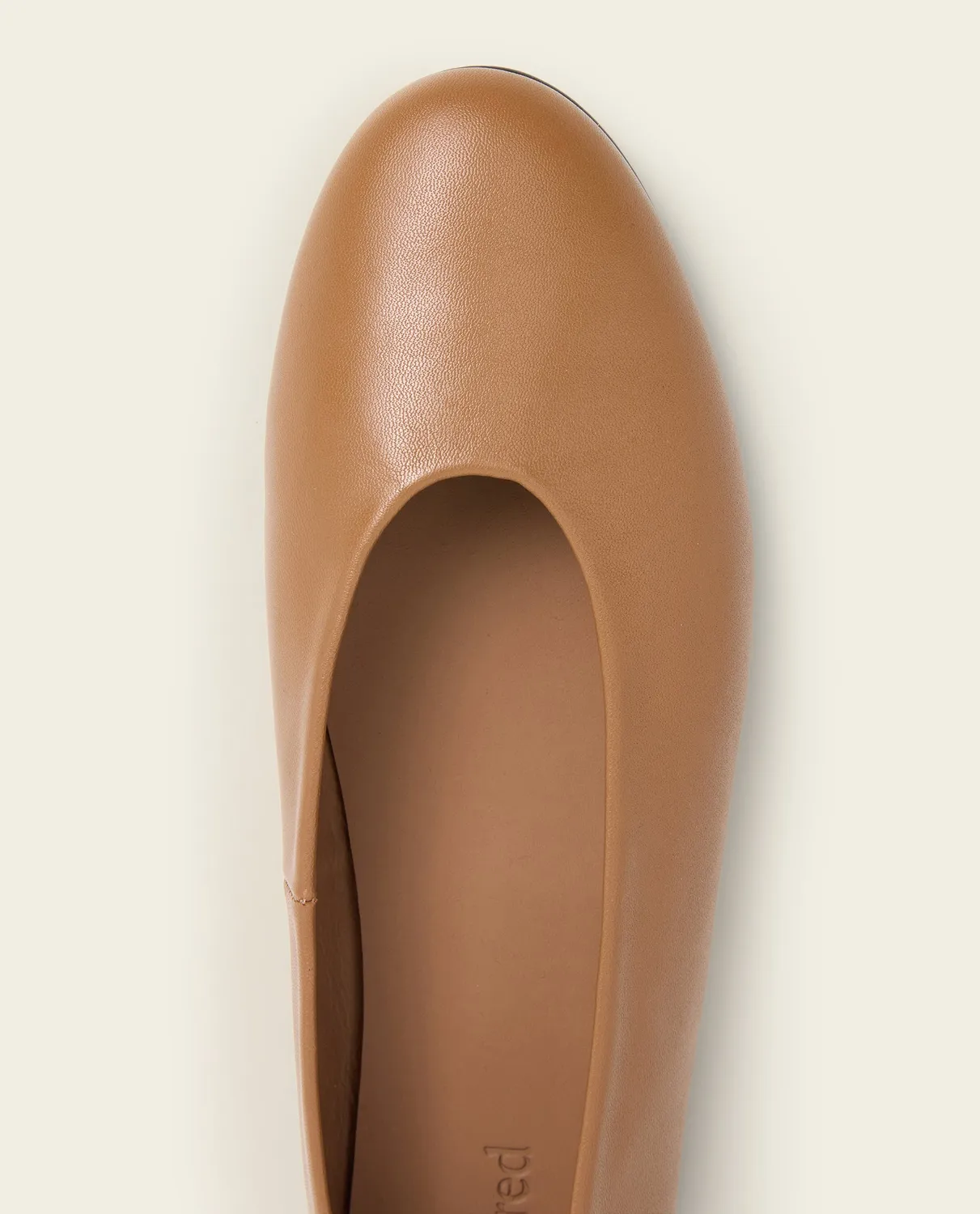 Flattered Pandora ballerina leer cognac plat