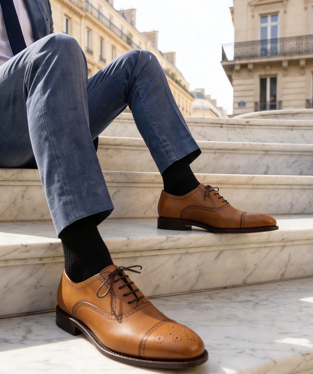 Finsbury Diplomat Gold oxfordschoen lichtbruin cap-toe