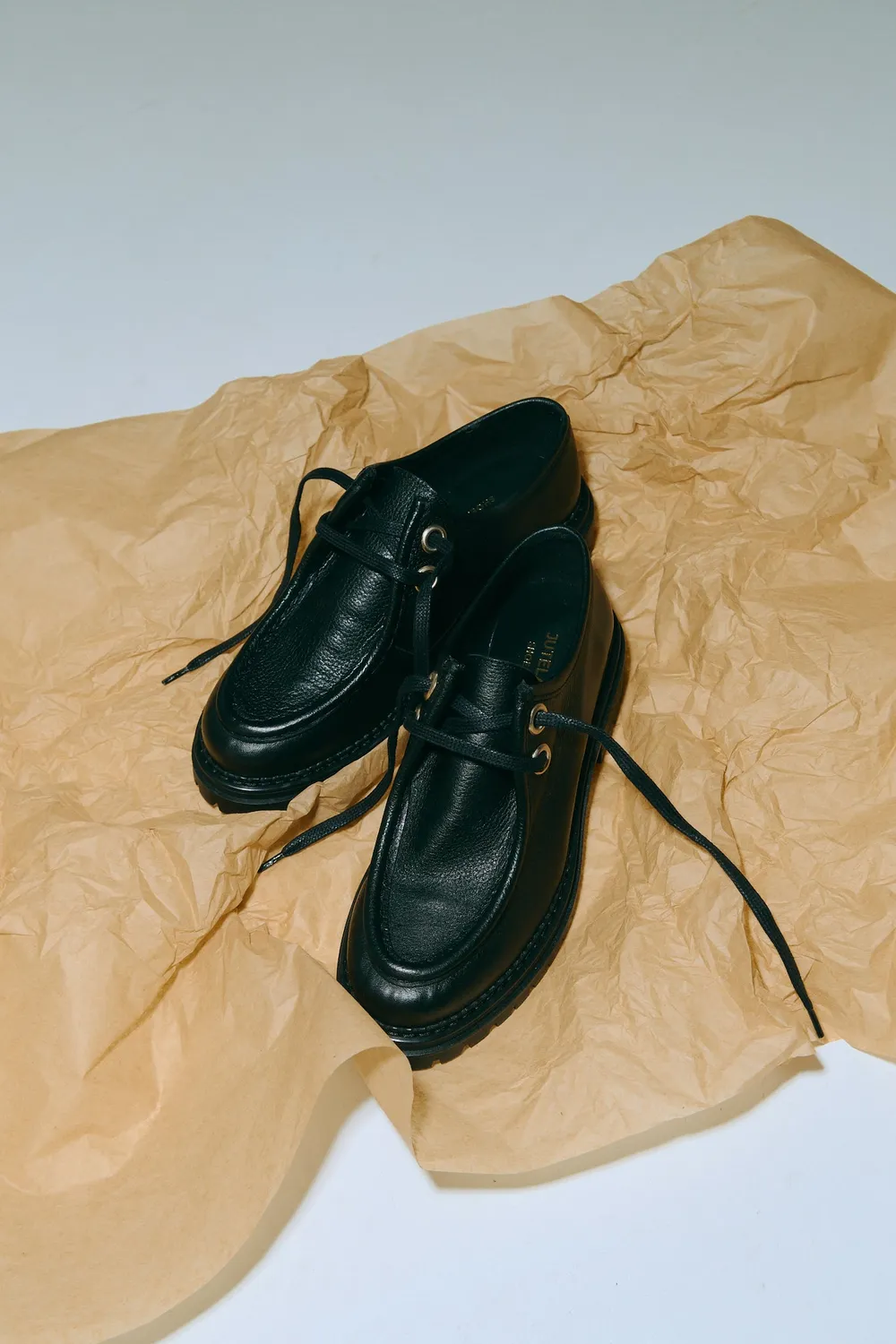 Jutelaune Pia Black chunky loafers zwart leer