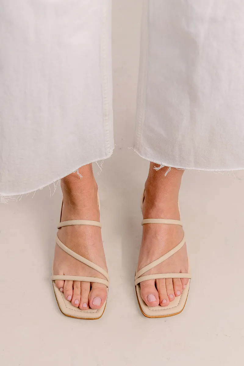 Bryan Stepwise Roma platte sandalen beige leer