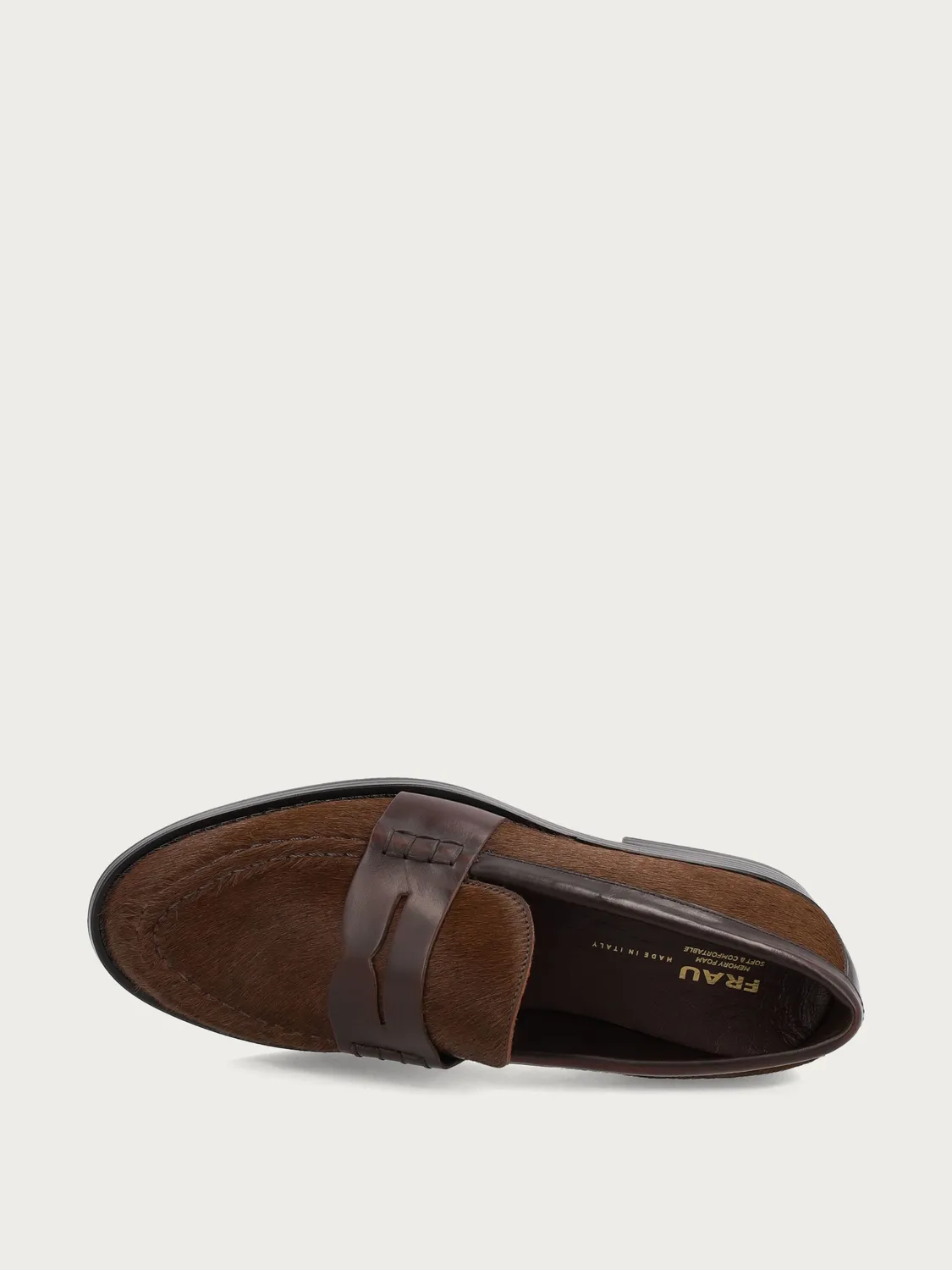 Frau Verona bruine loafers dames pony-effect