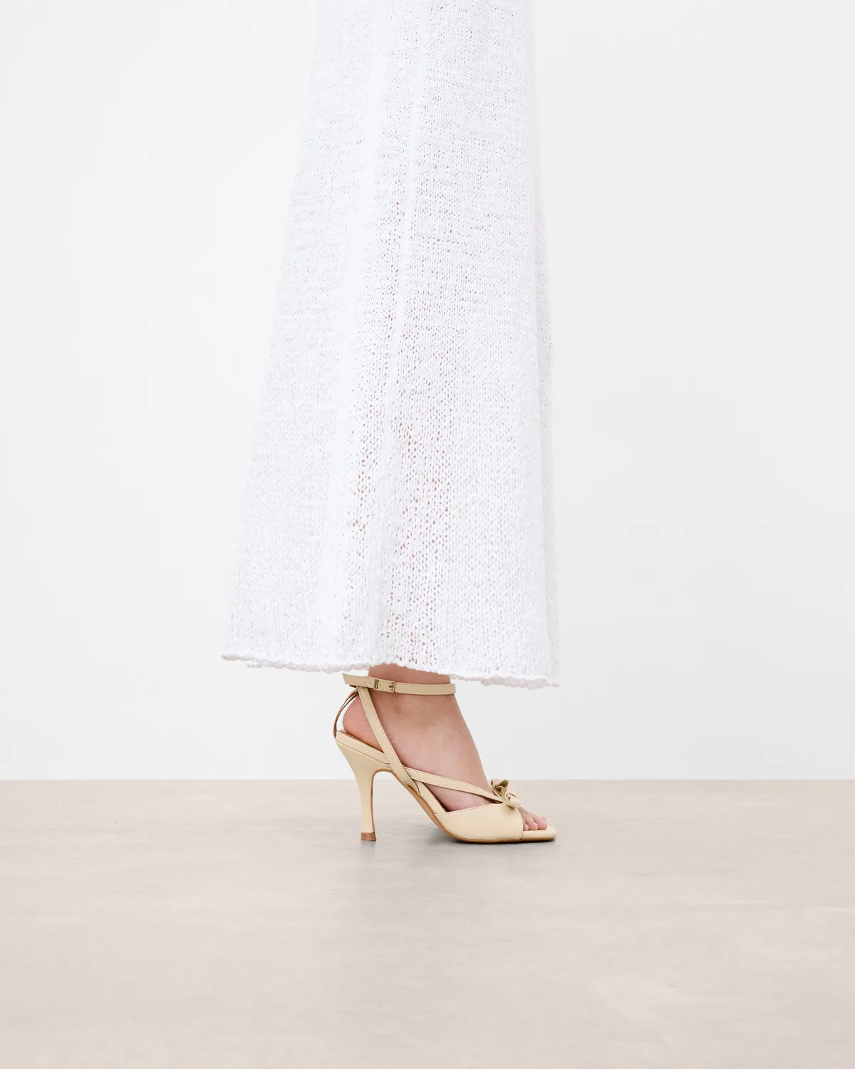 Flattered Margo sandalen crème leer 80 mm hak