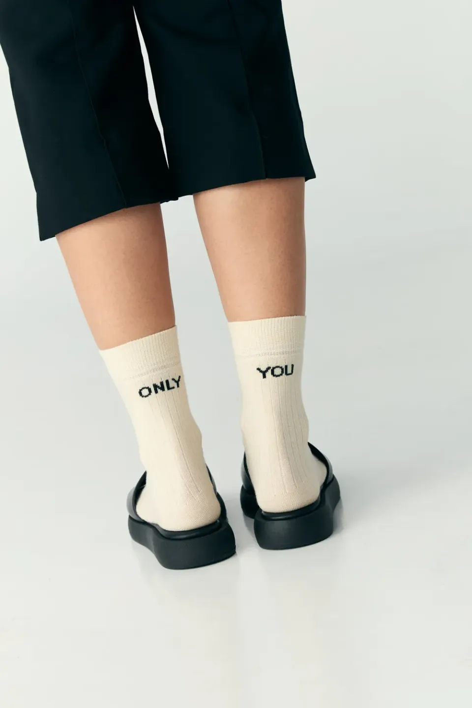 Jutelaune Only You Sokken wit bio-katoen statement
