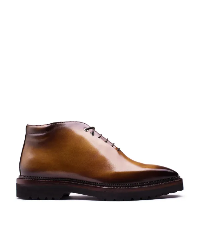 Finsbury Emilio enkellaarzen bruin patina leer