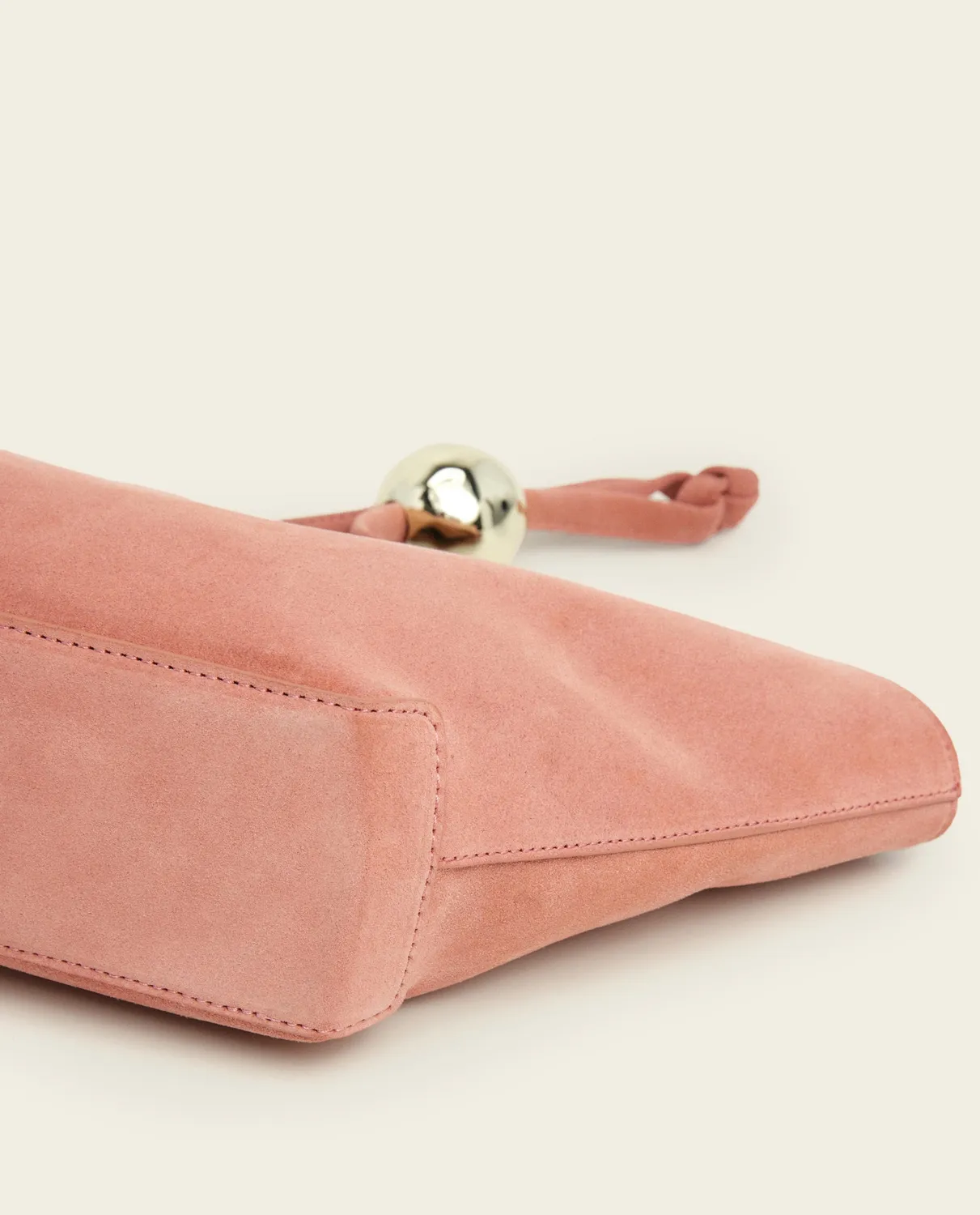 Flattered Donia schoudertas suède blush pink mini