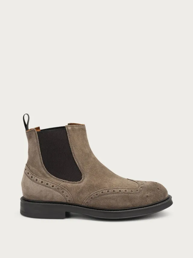 Frau Verona Beatle Boots Heren Suède Neutraal