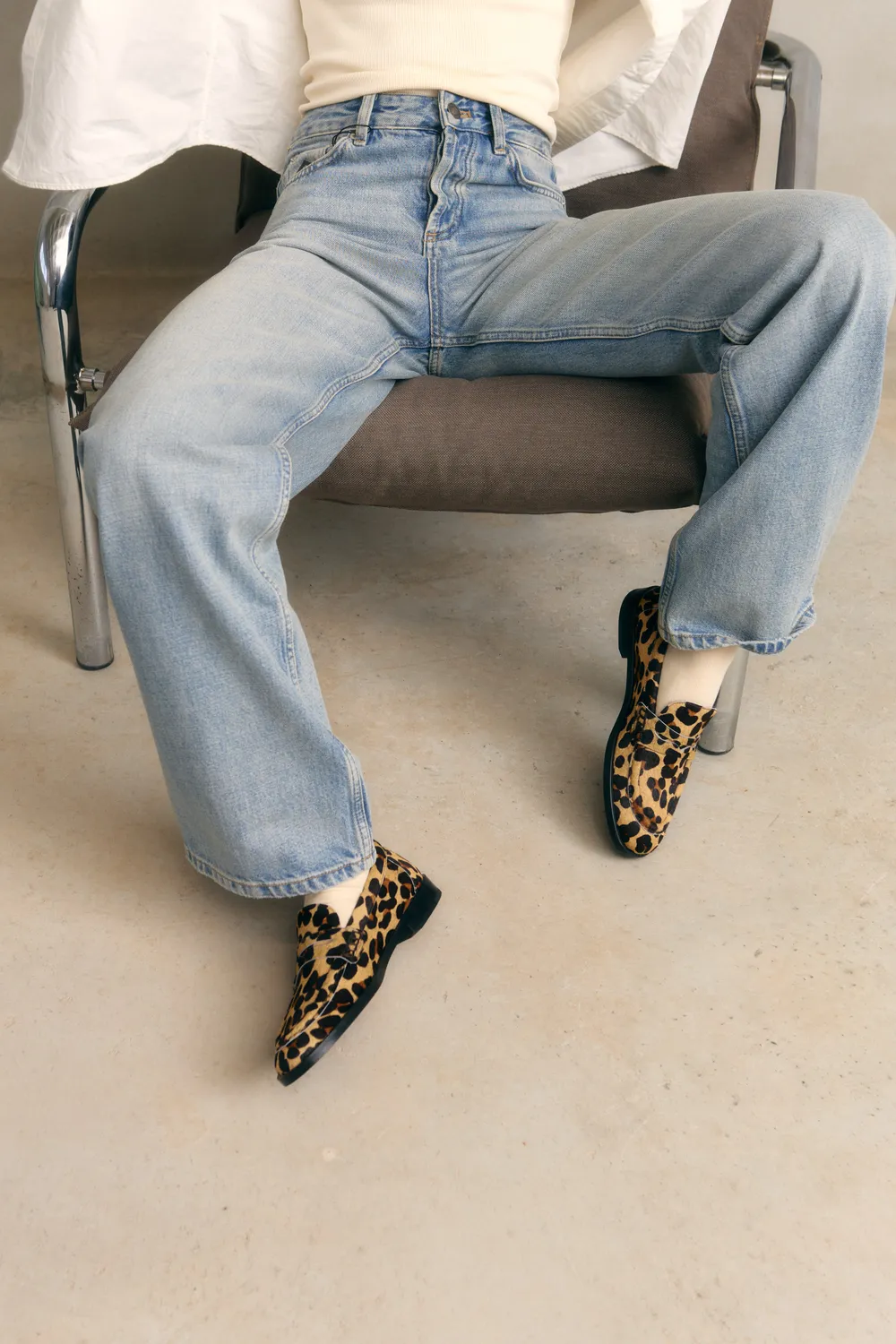 Jutelaune Lea Leopard loafers leer luipaard