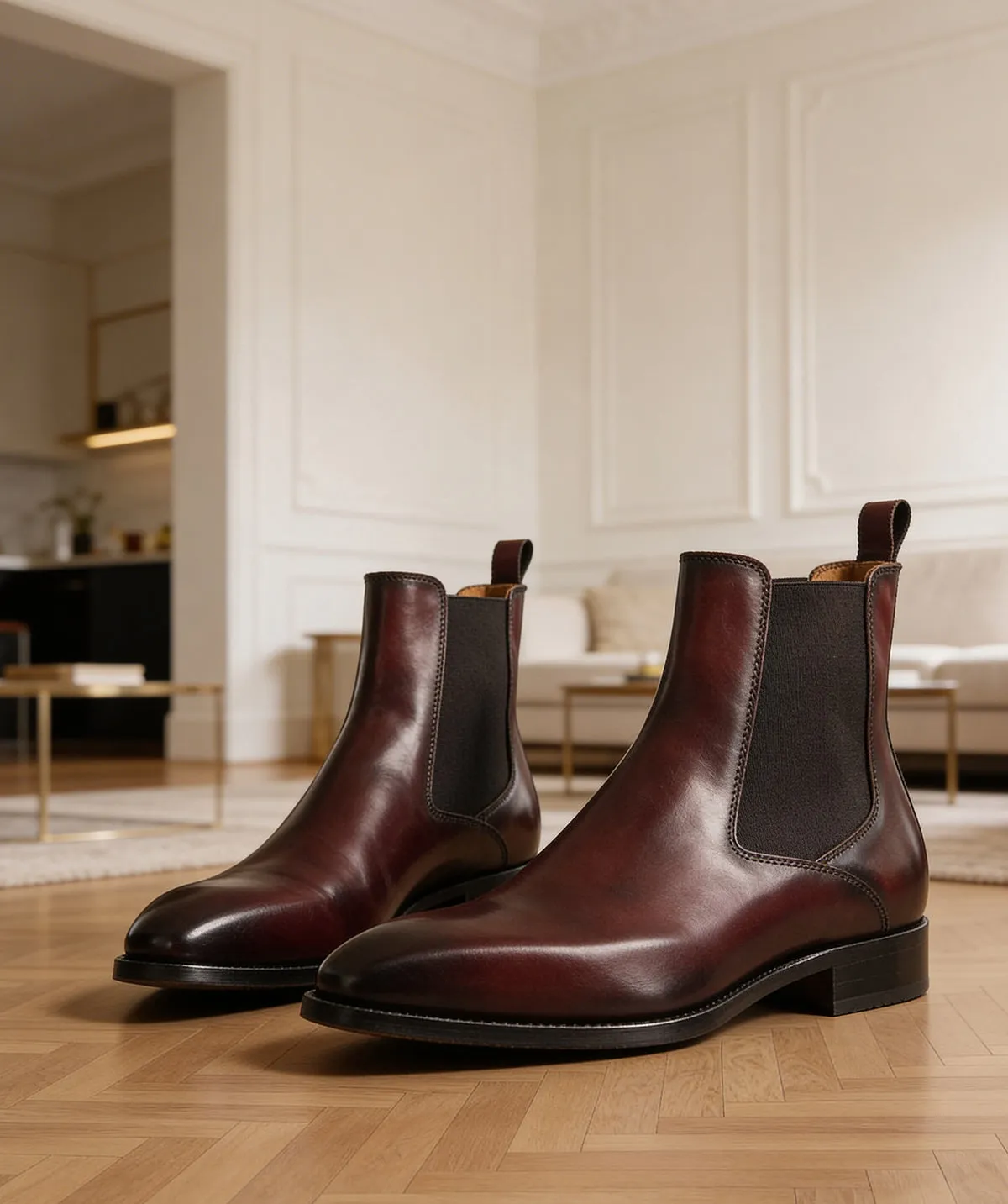 Finsbury Firenze enkellaarzen bordeaux leer