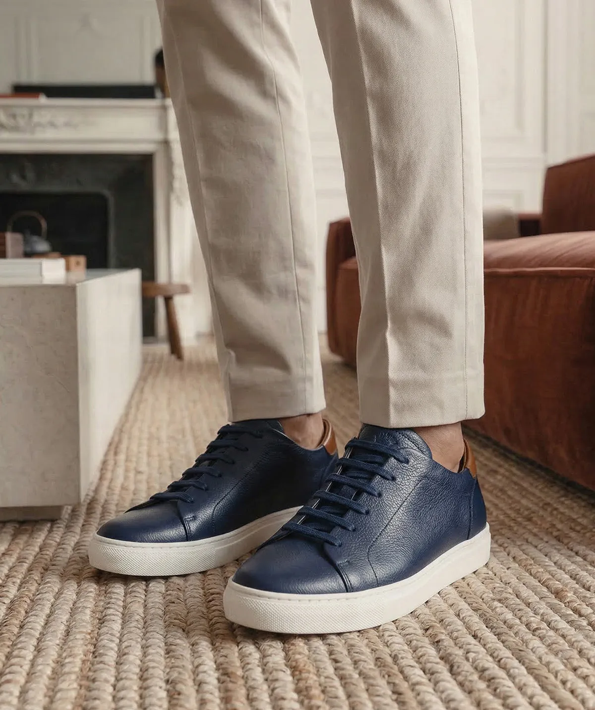 Finsbury Murphy sneakers navy generfd leer Strobel