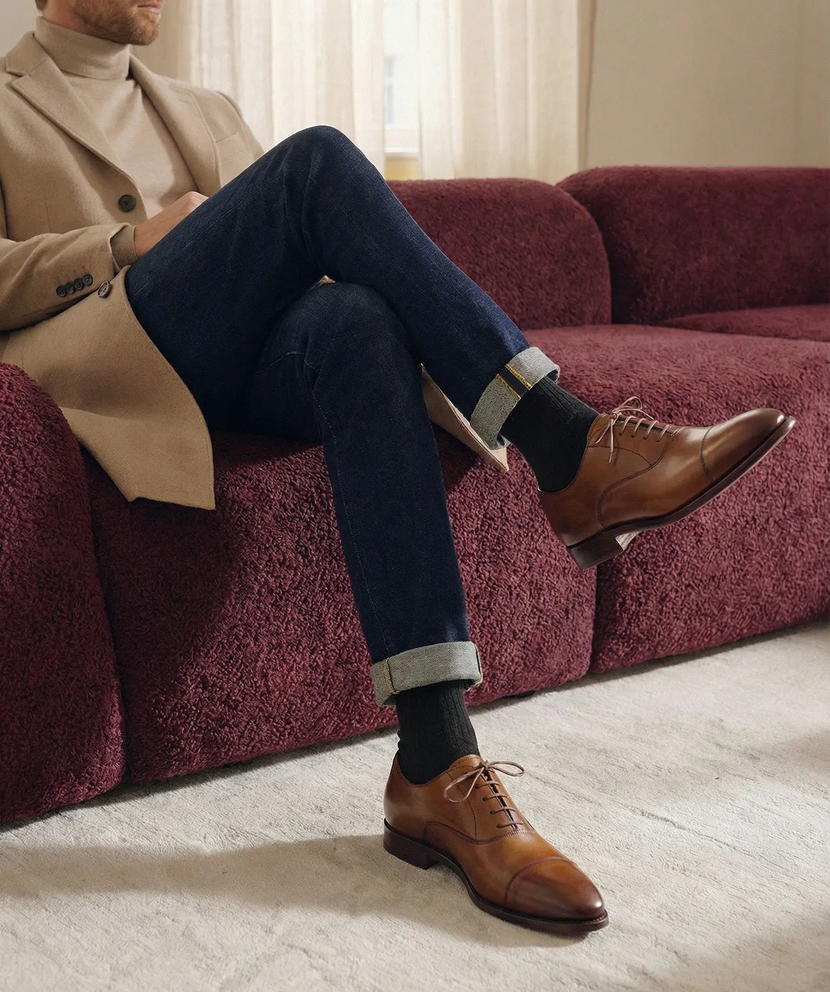 Finsbury Consul Gold Patina oxfordschoenen lichtbruin leer