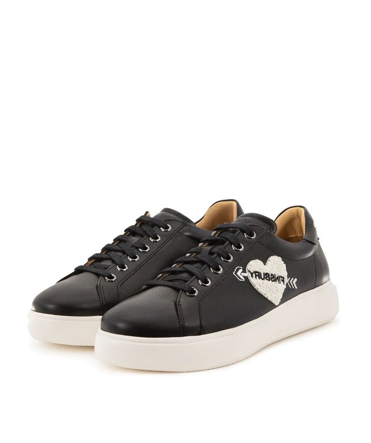 Finsbury For Live sneaker zwart leer