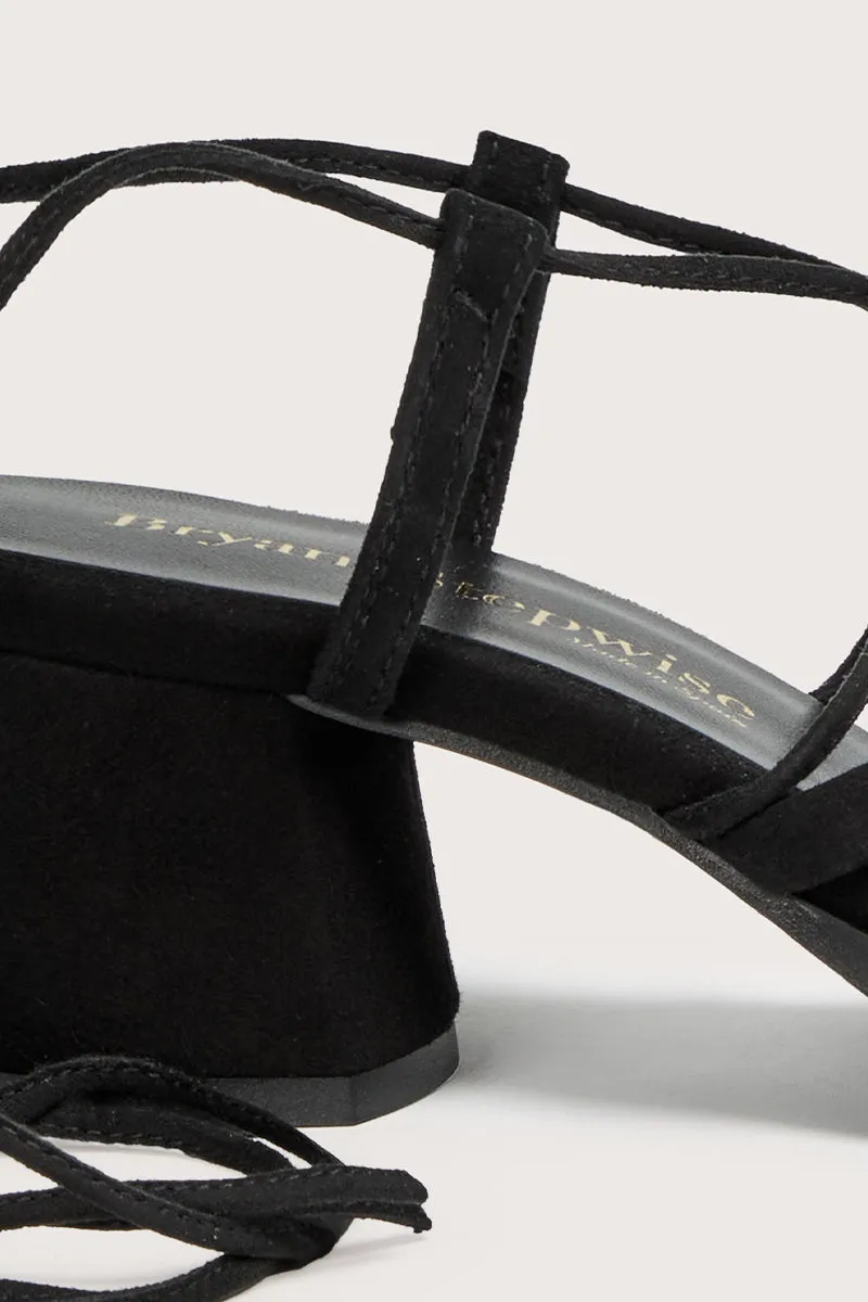 Bryan Stepwise Grecia sandalen zwart leer enkelband