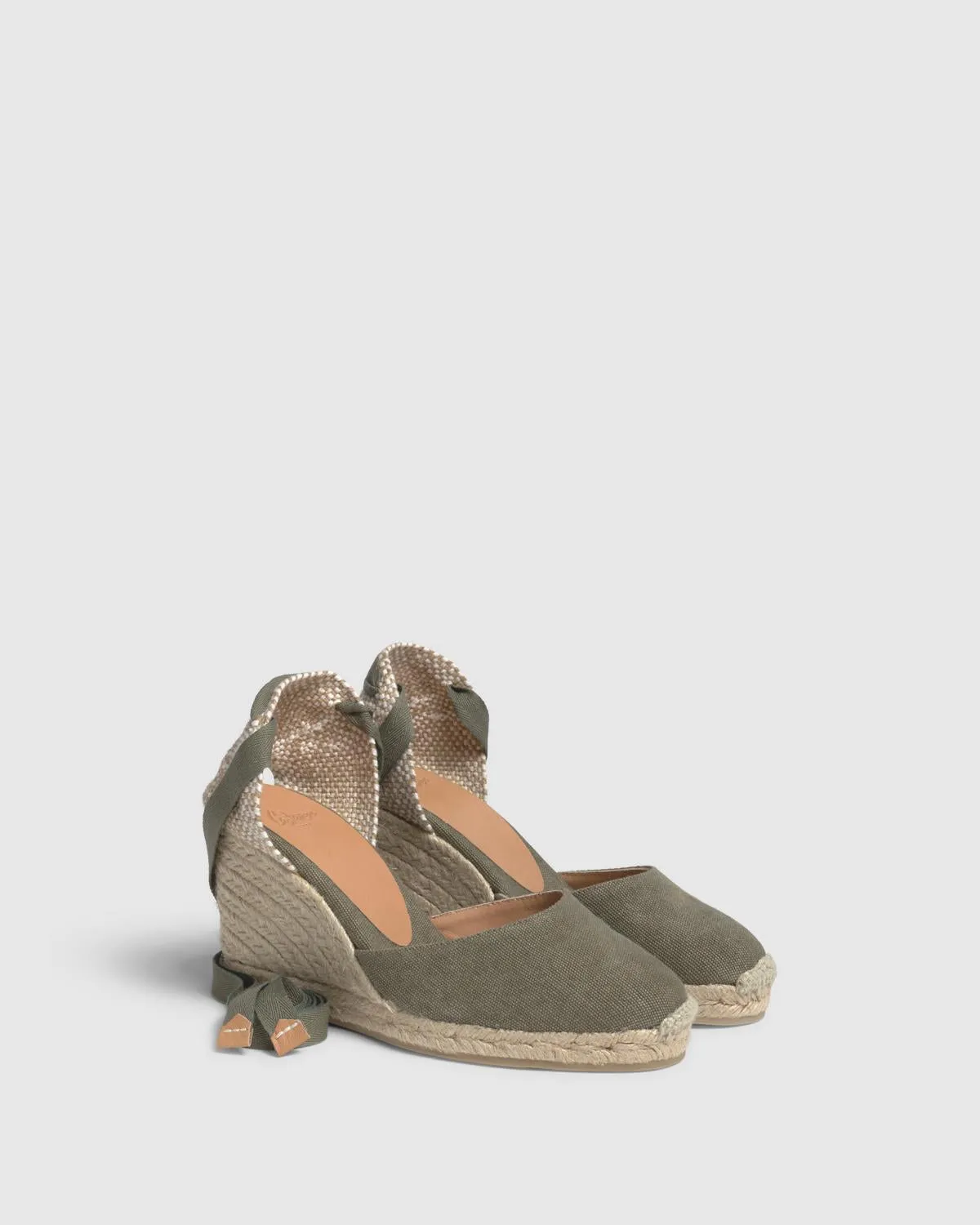Castaner Carina 8/002 espadrilles olijf sleehak 9 cm