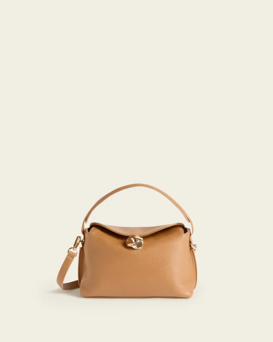 Flattered Hanna Mini Bag top handle tas cognac nerf
