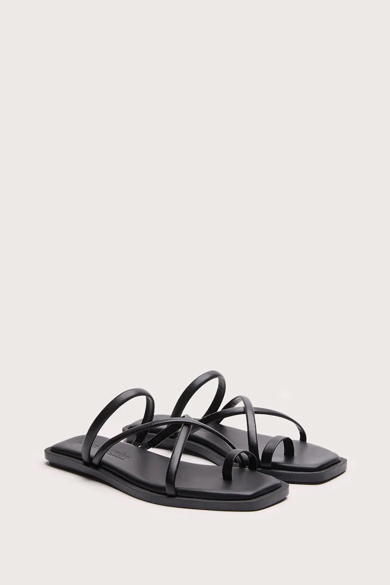 Bryan Stepwise Marza platte sandalen zwart leer