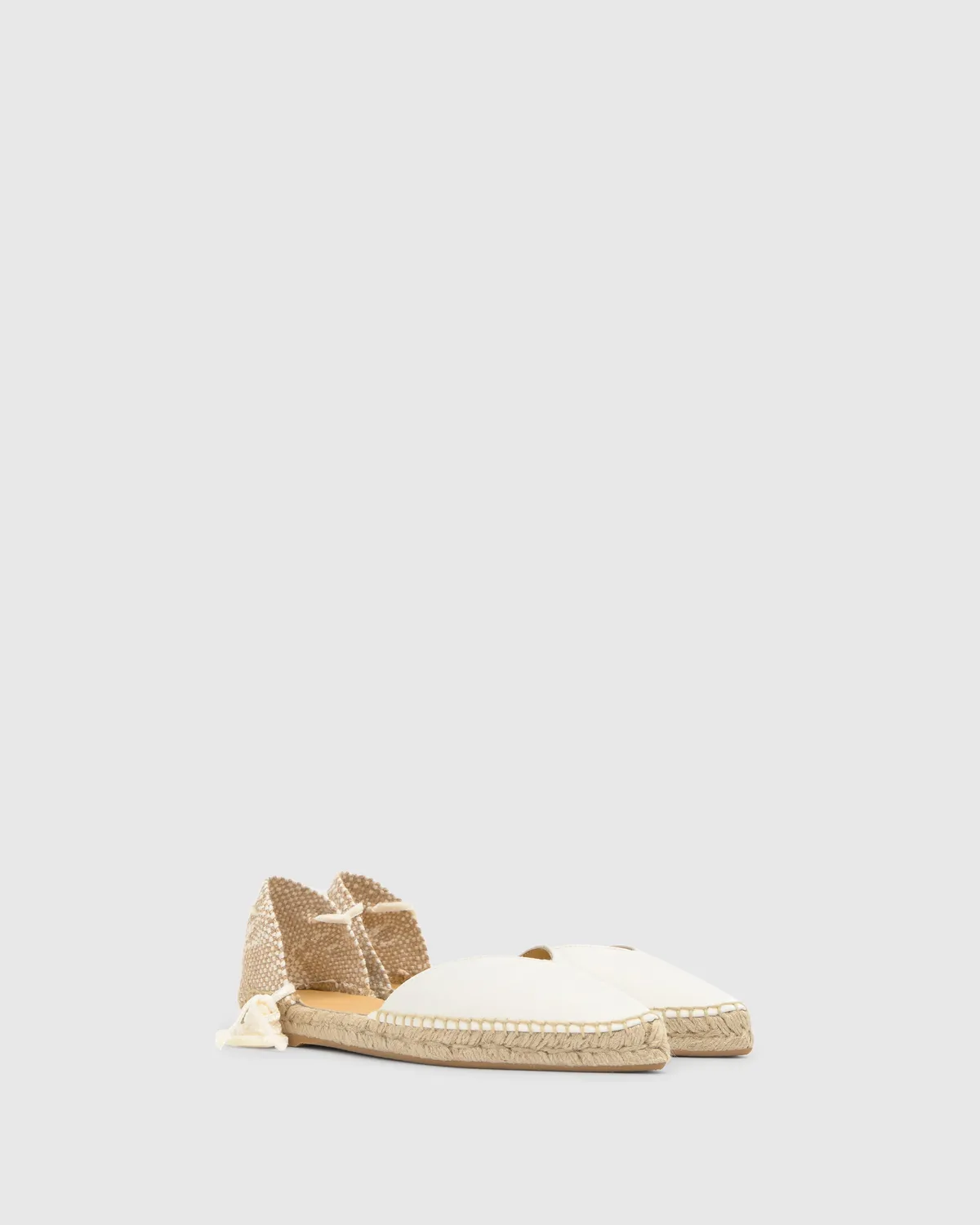 Castaner Brava/006 dames espadrilles crudo satijn plat