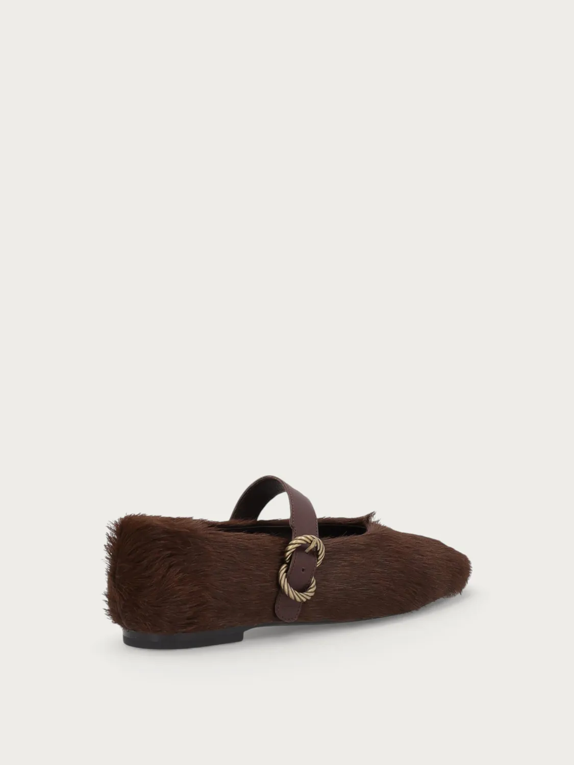 Frau Verona pony ballerina’s met gesp bruin