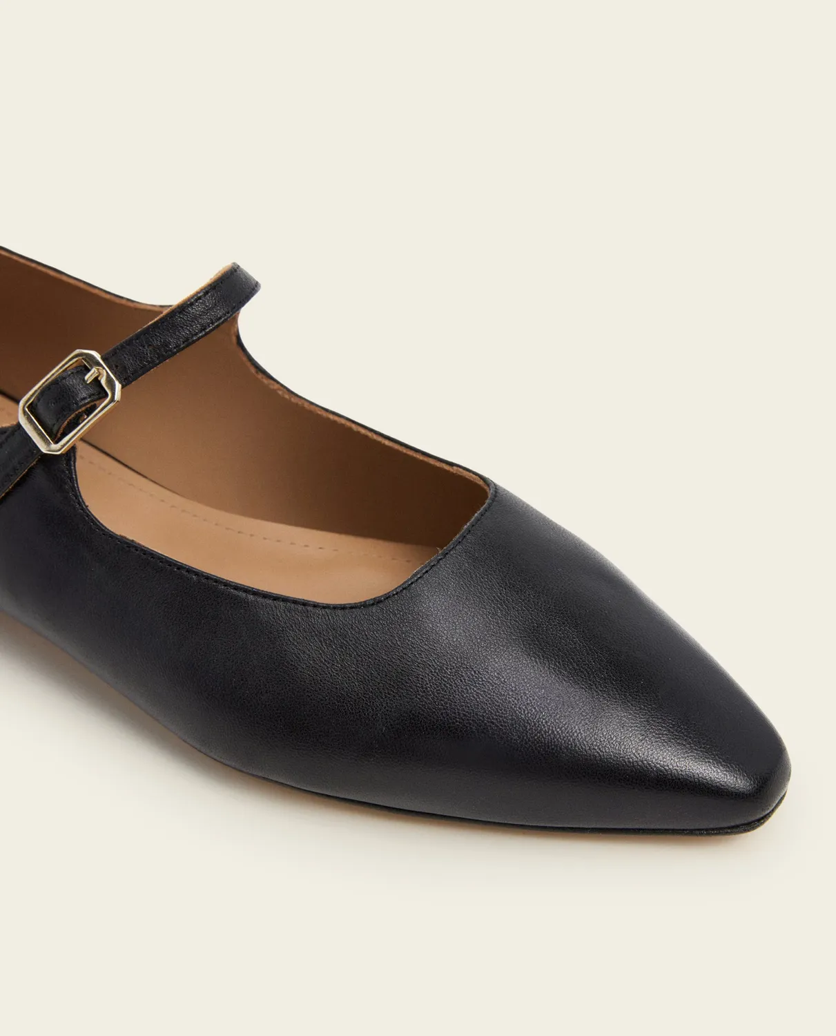 Flattered Camila ballerina's leer zwart mary jane
