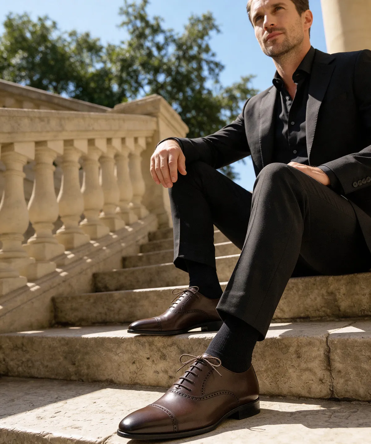 Finsbury Pharel Oxford bruin nette schoen boxcalf
