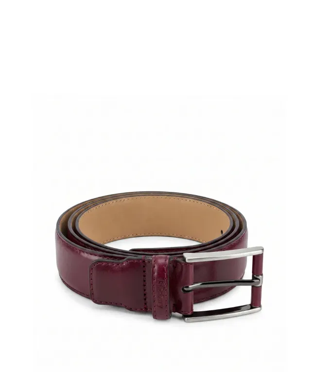 Finsbury patina leren riem bordeaux 3,4 cm