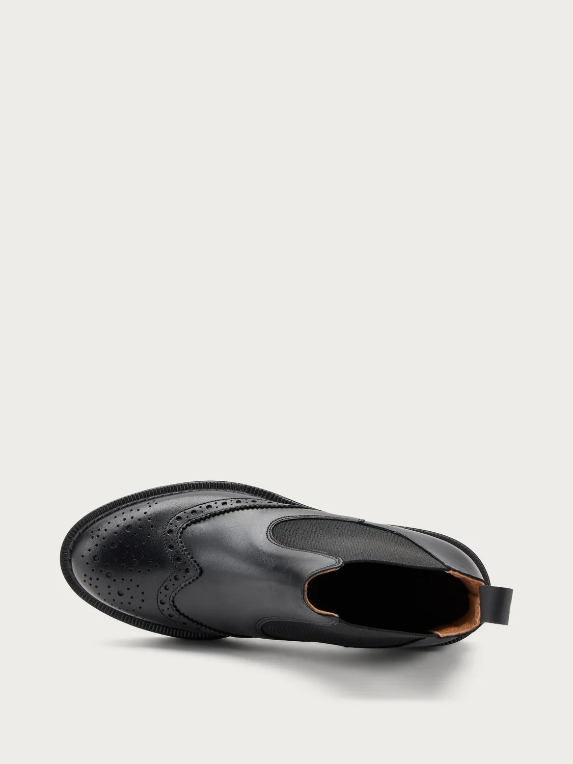 Frau Verona Beatle boots zwart leer wing-tip