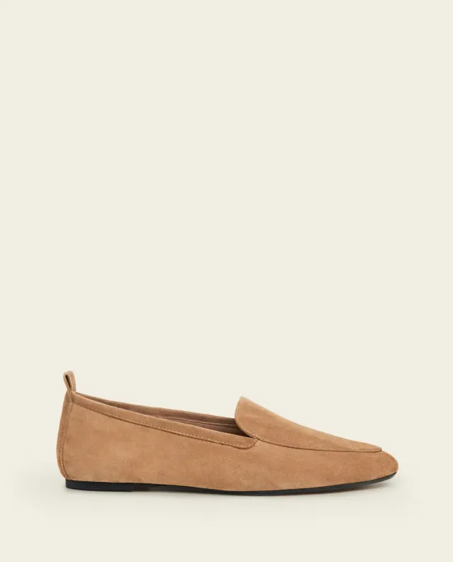 Flattered Cajsa loafers cognac suède lage hak