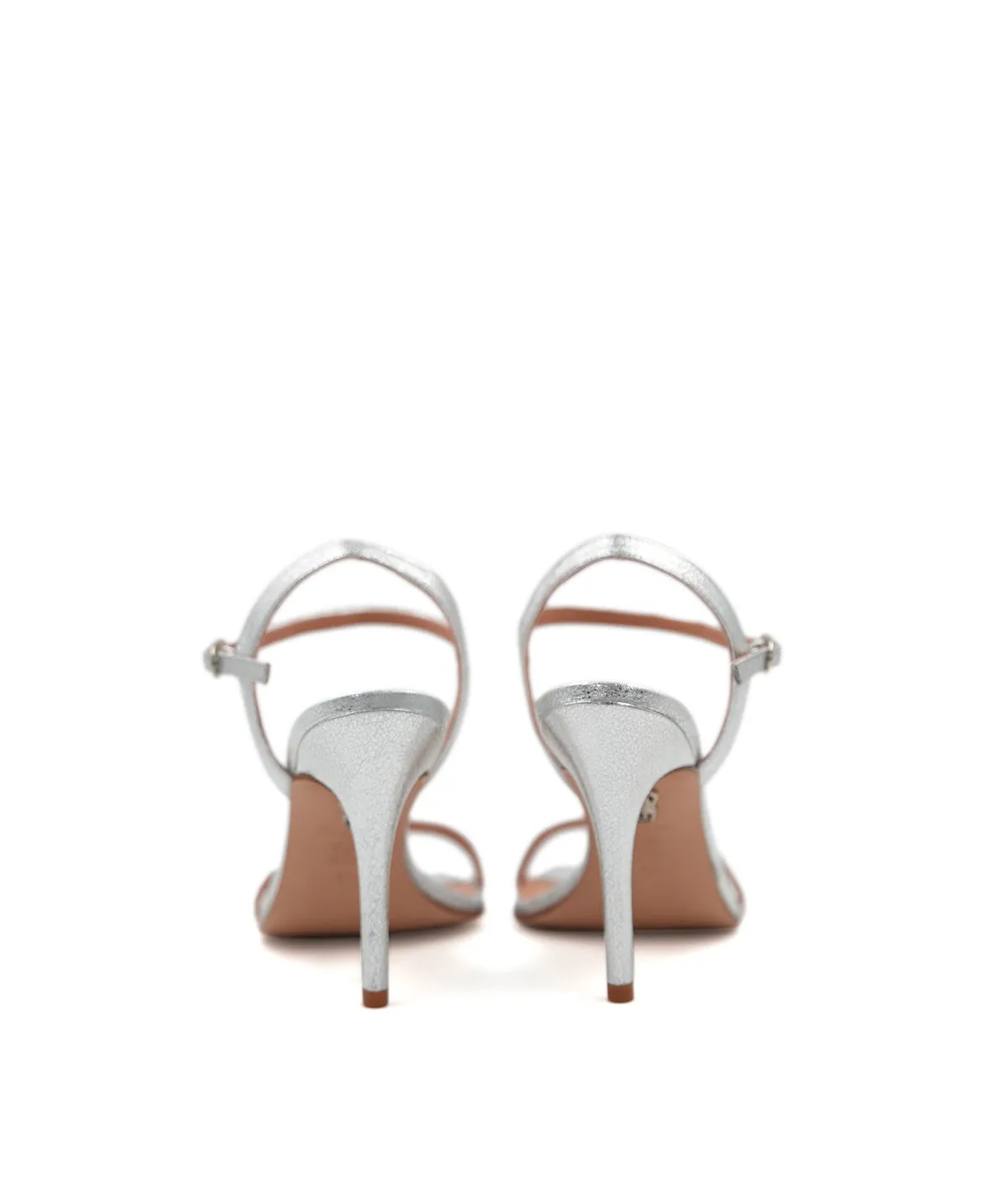 Finsbury Gloria zilveren leren sandaal 9 cm hak