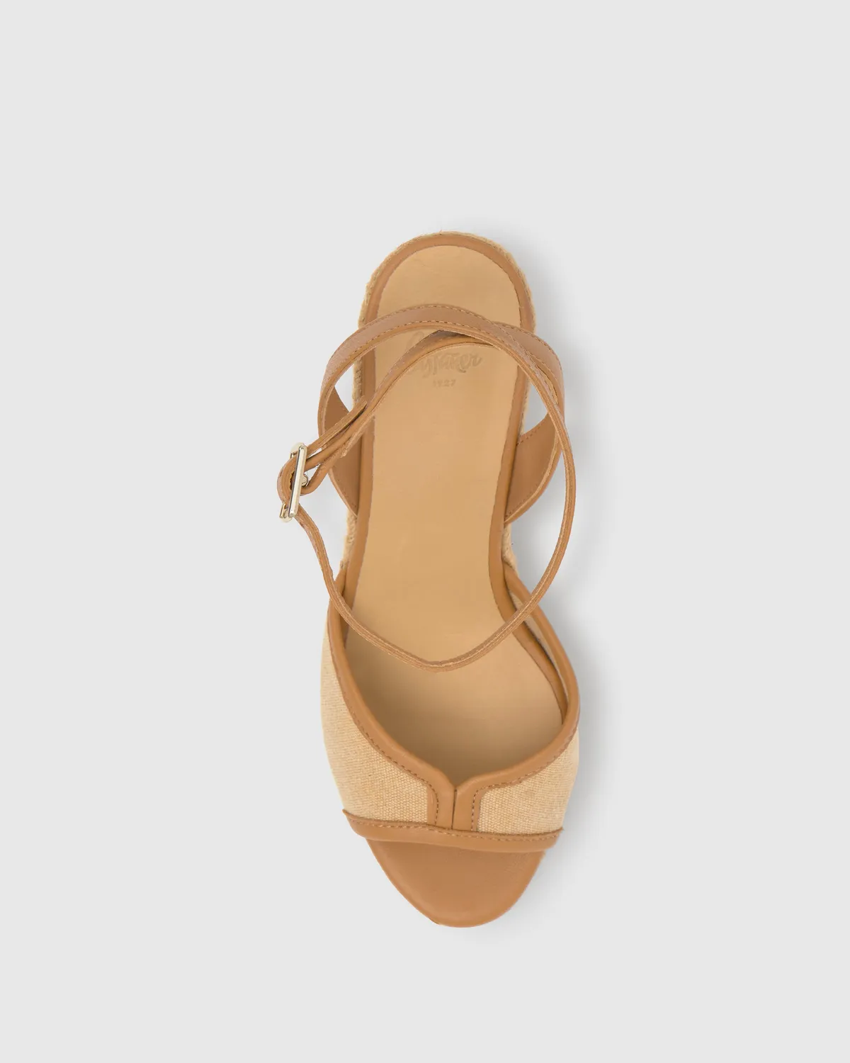 Castaner Brigitte sandalen oker canvas sleehak 11 cm