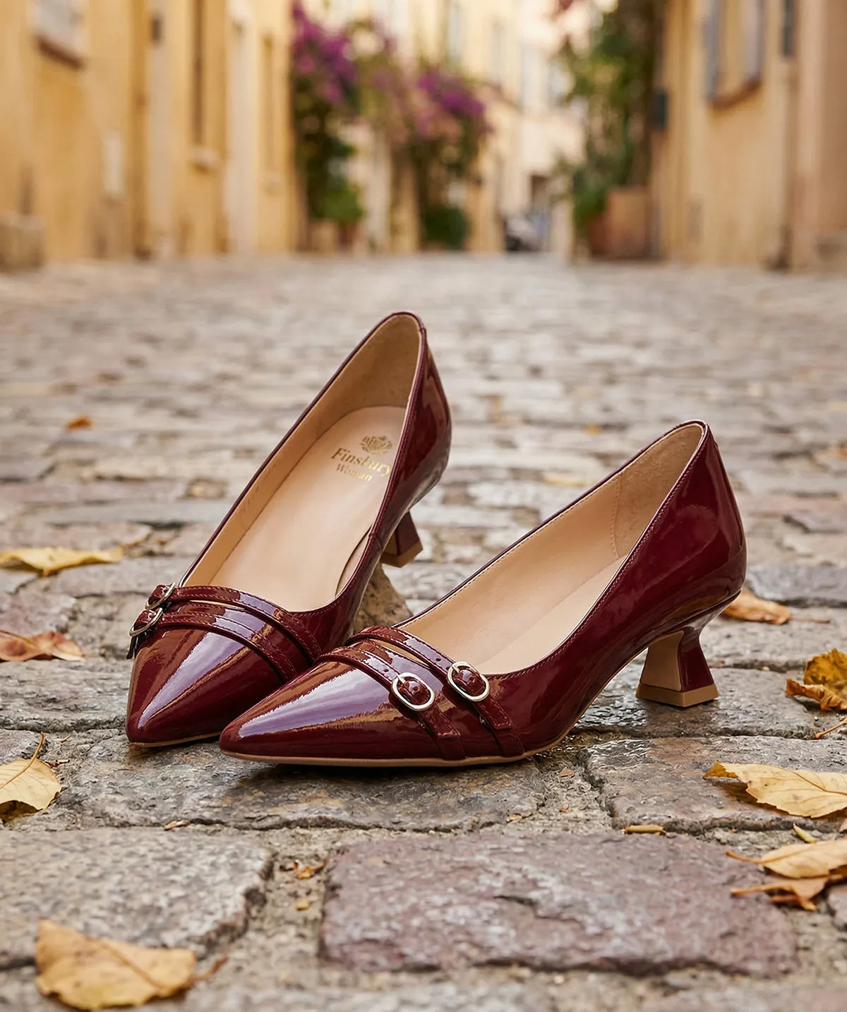 Finsbury Noemie pumps cherry bordeaux leer