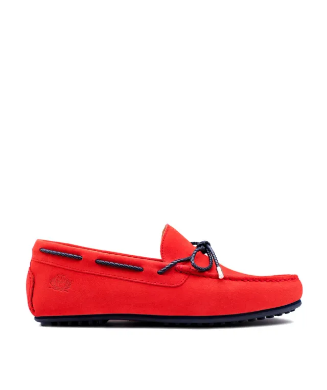 Finsbury Cancun mocassin rood suède kalfsleer