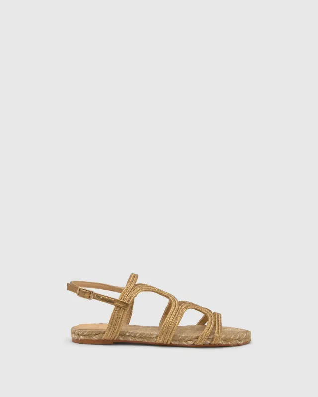 Castaner Pitra 266 platte sandaal oudgoud metallic