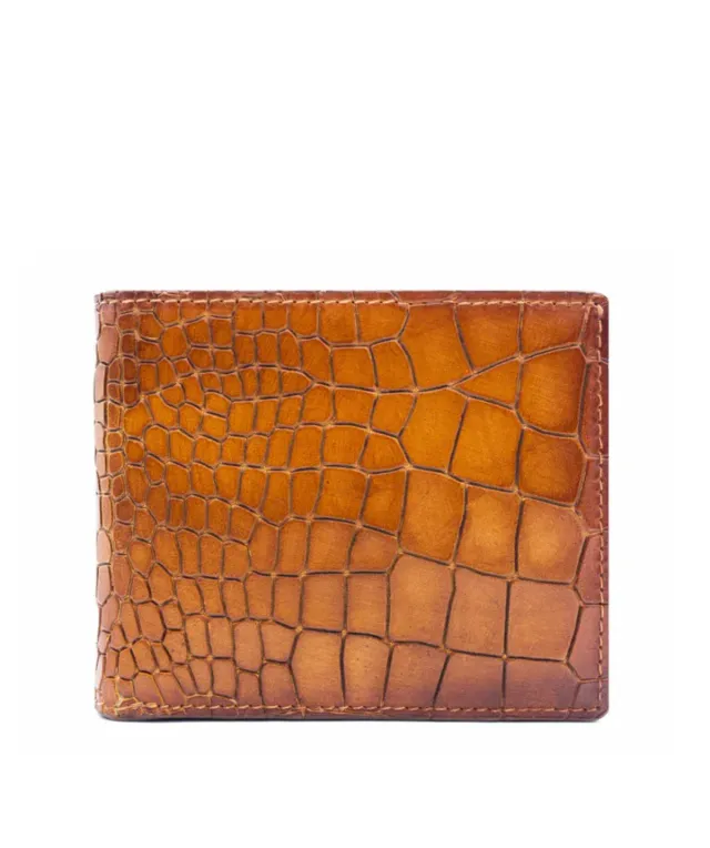 Finsbury GOLD portemonnee cognac croco leer