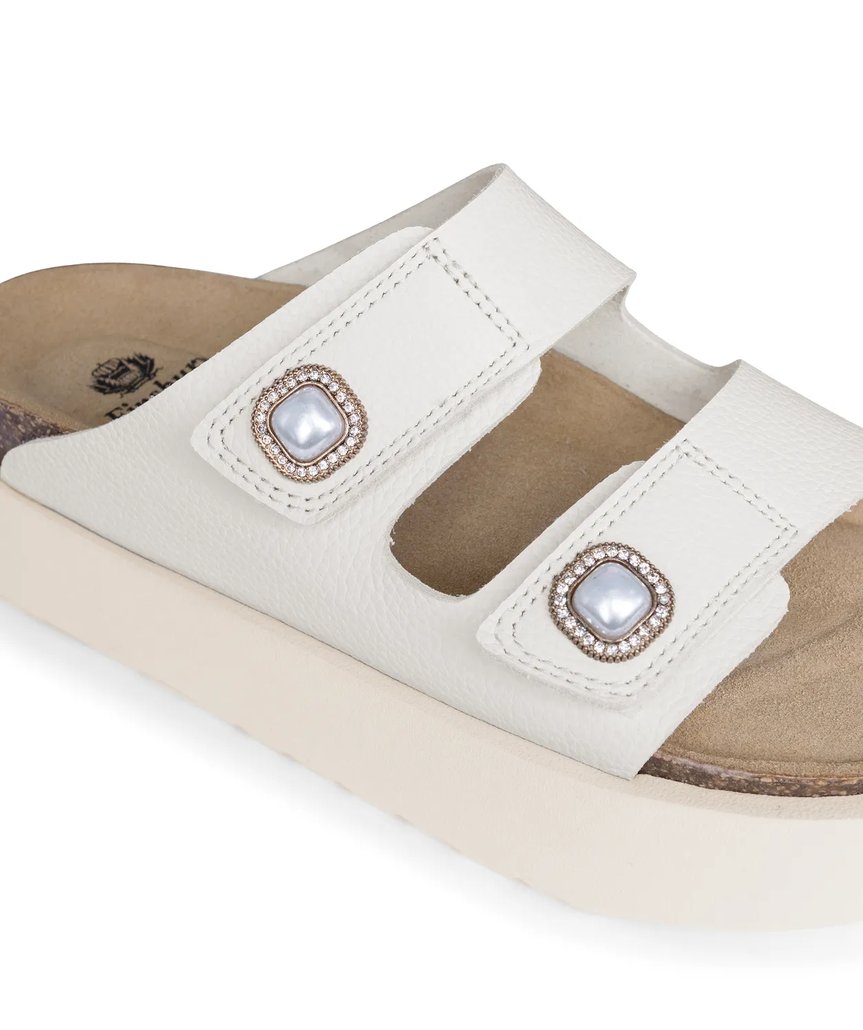 Finsbury Magali muiltje beige generfd kurkzool