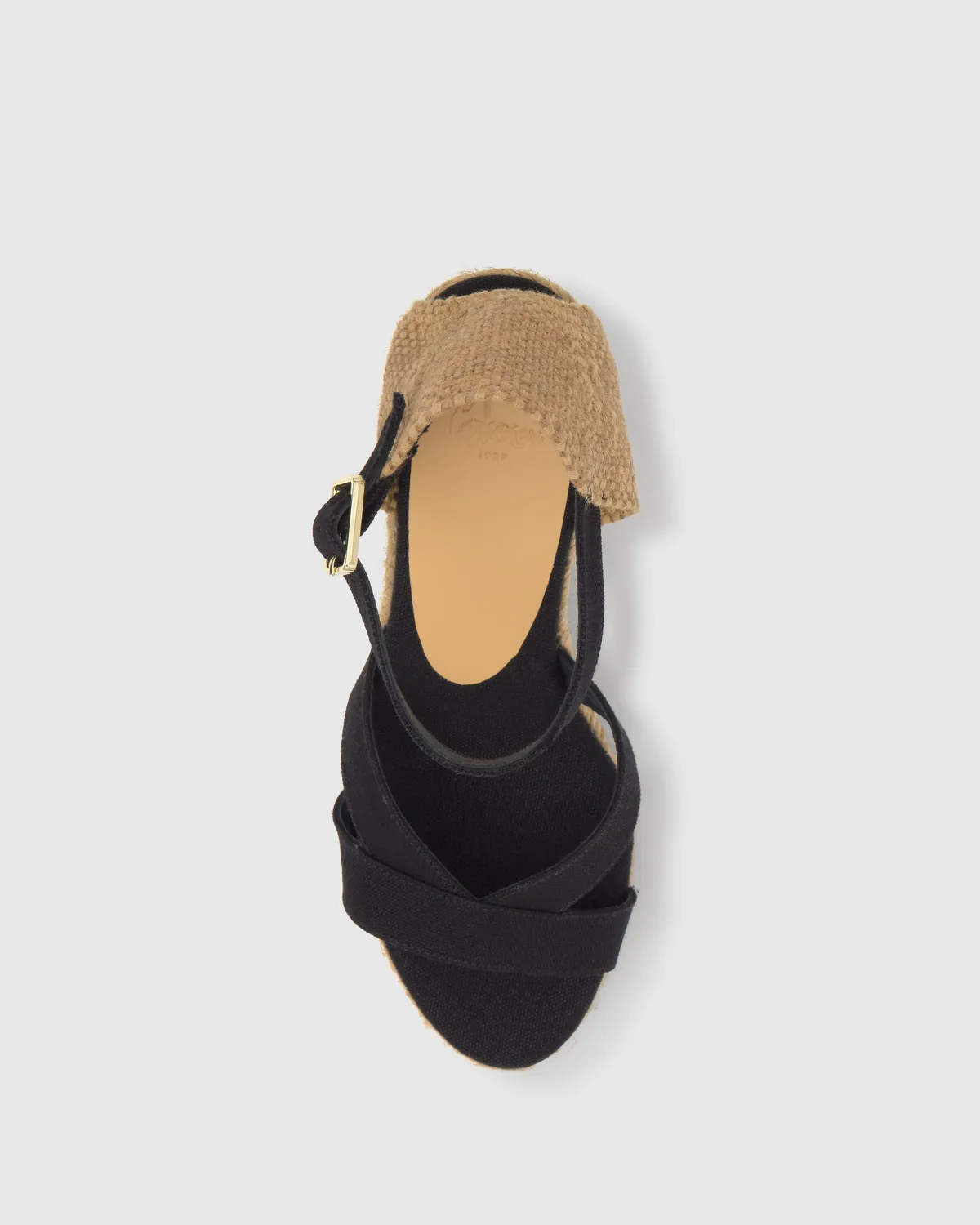 Castaner Bruna T 8 001 sandaal zwart katoen 9cm