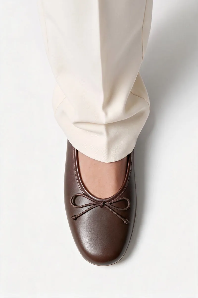 Bryan Stepwise Alessia ballerina flat brown leer