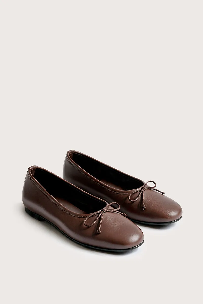Bryan Stepwise Alessia ballerina flat brown leer