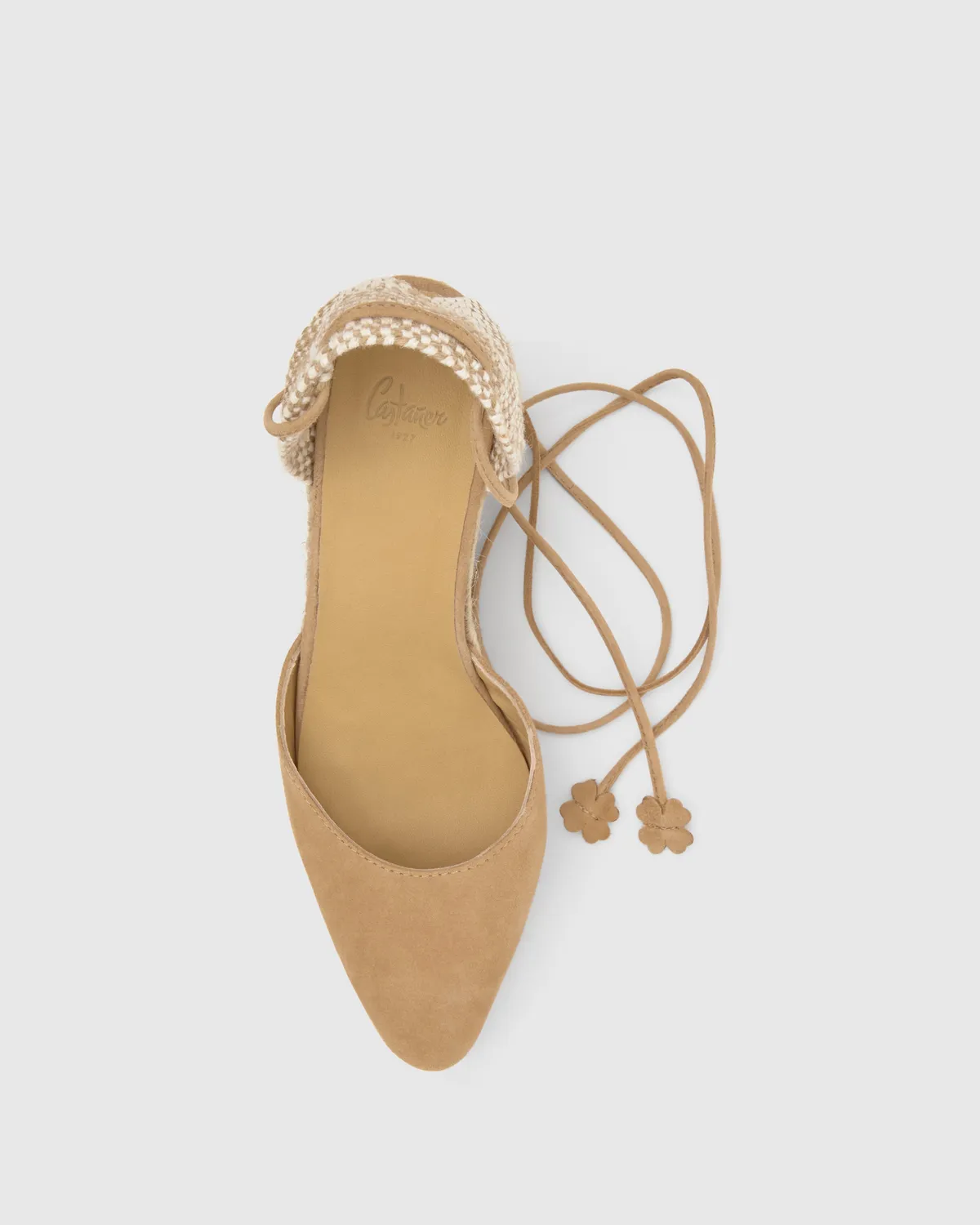Castaner Joyce 8/007 espadrilles toast suède veter 9 cm