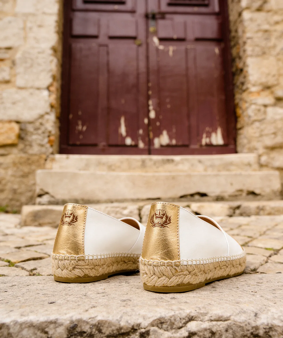 Finsbury Izia espadrilles wit goud leer
