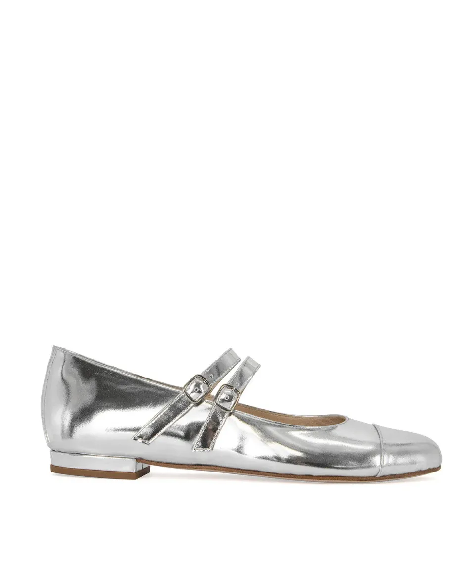 Finsbury Meredith ballerina's zilver leer