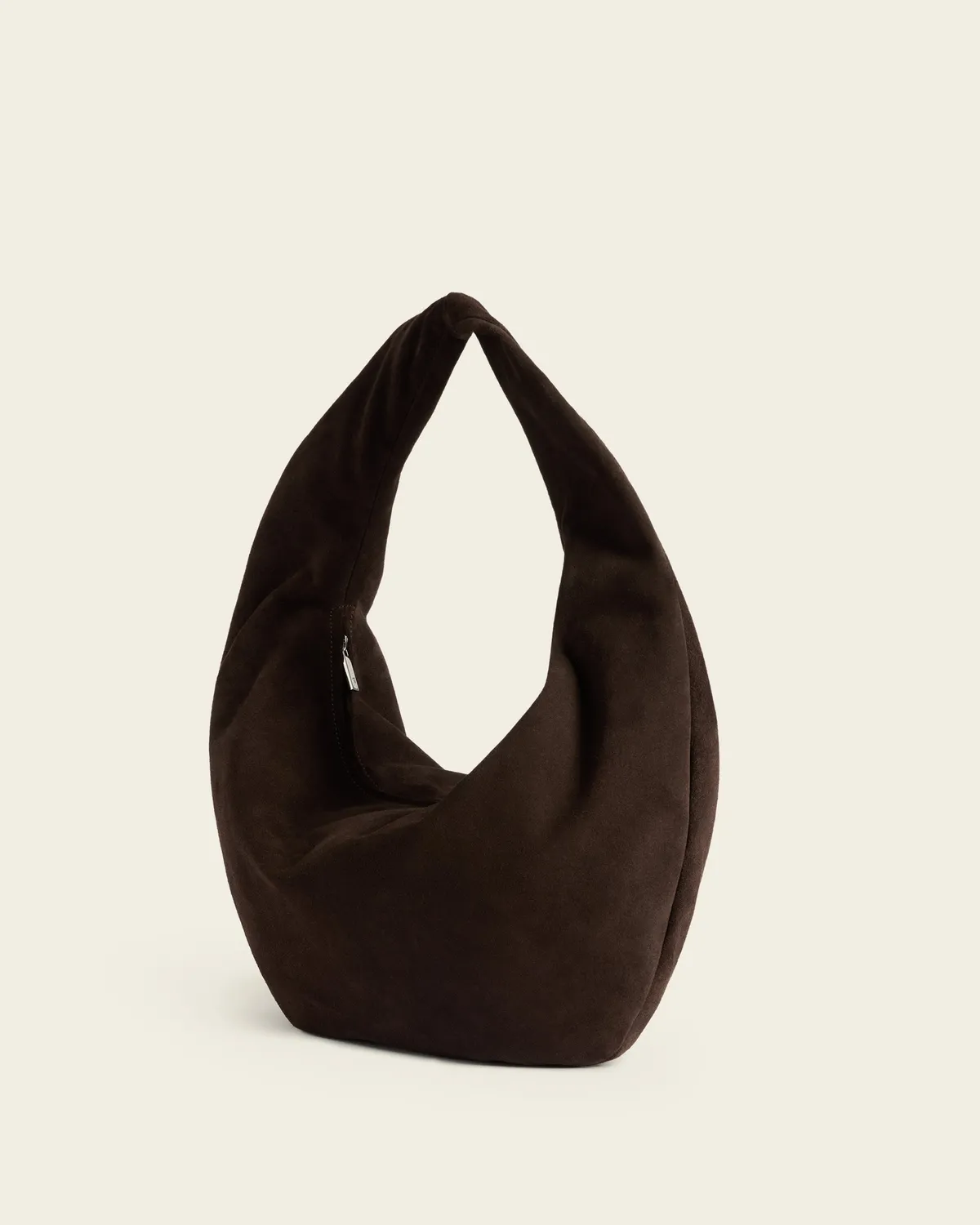 Flattered Alva schoudertas chocolate suède slouchy