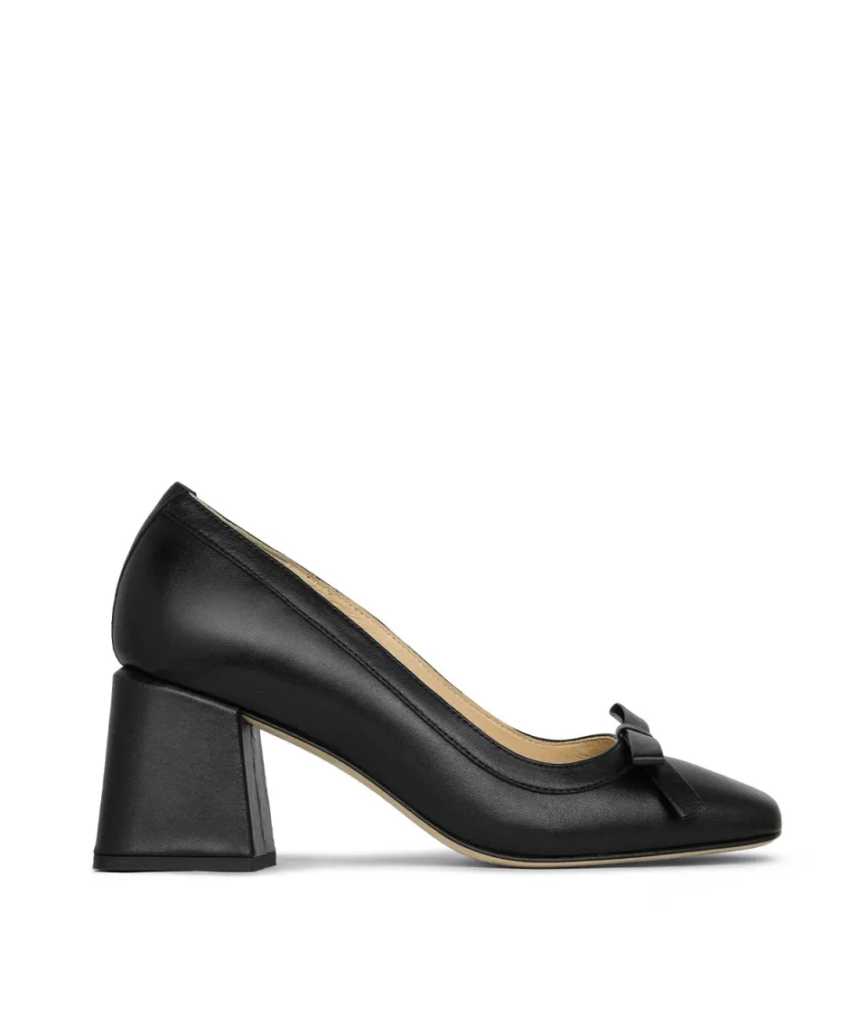 Finsbury Carla pumps zwart leer 5 cm blokhak