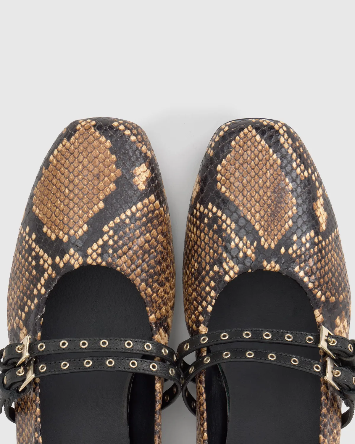 Castaner Sabina 283 ballerina's zwart beige leer