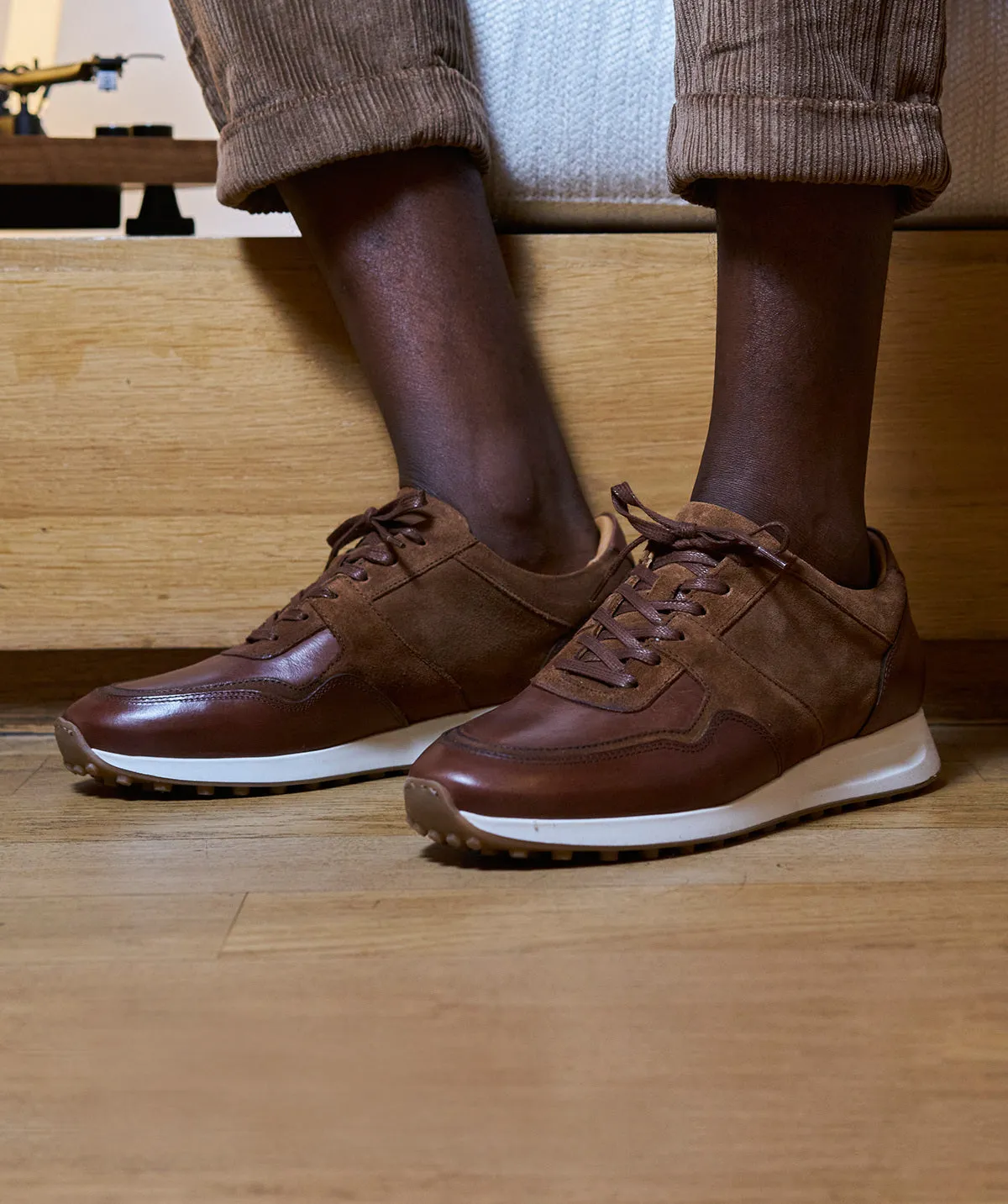 Finsbury SMITH sneakers bruin tweekleurig leer