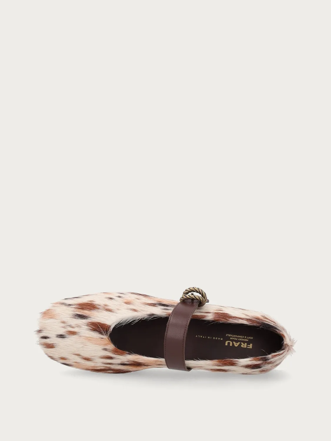 Frau Verona animal print ballerina's met bandje